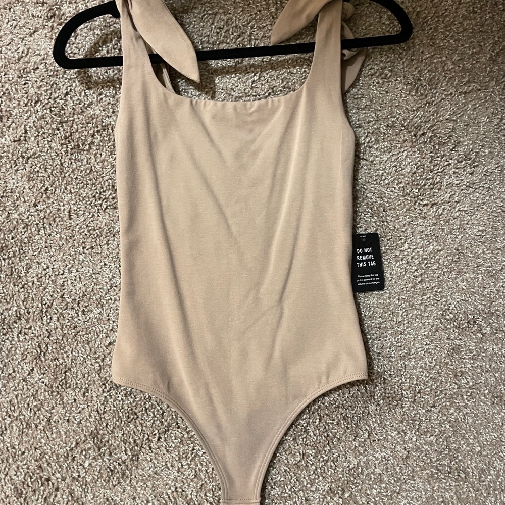 Express Beige Sleeveless Bodysuit